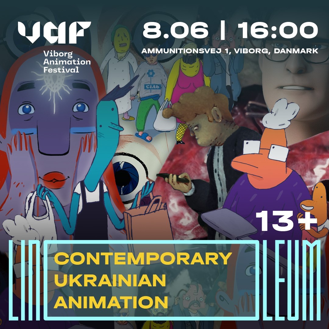 The Ukrainian animation festival Linoleum would have happened in Kyiv this June had it not been for the war. That is why #VAF is screening one of their programs next Wednesday.

Experience 6 contemporary Ukrainian animation films, introduced by @polinchetta 

The event is free and requires no sign-up.
Wednesday the 8th from 4pm #StudentHouse at VIA Campus Viborg